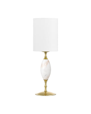 Marche LED Table Lamp in White/Brass