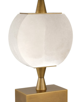 Meandro LED Table Lamp in White/Antique Brass