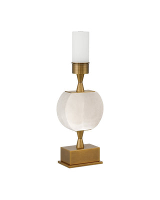 Meandro LED Table Lamp in White/Antique Brass