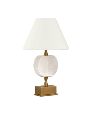 Meandro LED Table Lamp in White/Antique Brass