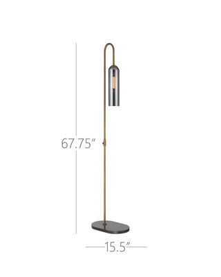 Severn LED Floor Lamp in Antique Brass/Oil Rubbed Bronze/Smoke