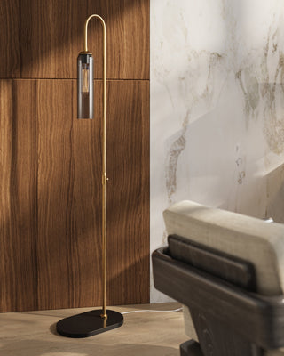 Severn LED Floor Lamp in Antique Brass/Oil Rubbed Bronze/Smoke