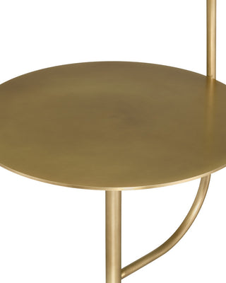 Eastlin LED Floor Lamp in Antique Brass/White