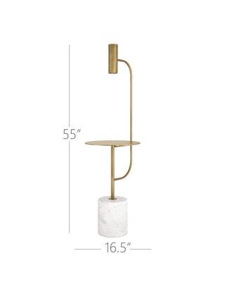 Eastlin LED Floor Lamp in Antique Brass/White