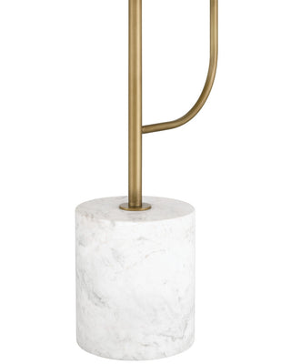 Eastlin LED Floor Lamp in Antique Brass/White