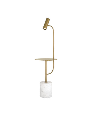 Eastlin LED Floor Lamp in Antique Brass/White