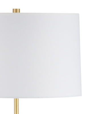 Lathe One Light Floor Lamp in Natural/Brushed Brass