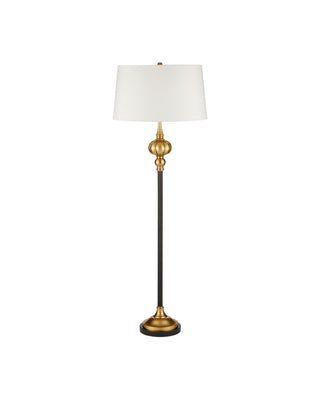 Haines One Light Floor Lamp in Bronze/Vintage Brass