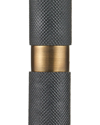 Gavin One Light Floor Lamp in Brass Antique/Matte Black