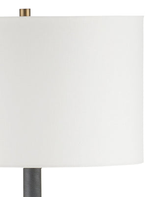 Gavin One Light Floor Lamp in Brass Antique/Matte Black