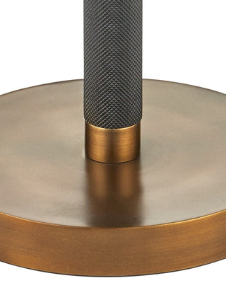 Gavin One Light Floor Lamp in Brass Antique/Matte Black