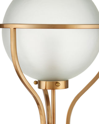 Metropolis One Light Floor Lamp in Metallic Champagne/Frosted