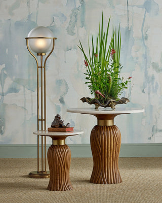 Metropolis One Light Floor Lamp in Metallic Champagne/Frosted