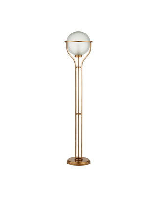 Metropolis One Light Floor Lamp in Metallic Champagne/Frosted