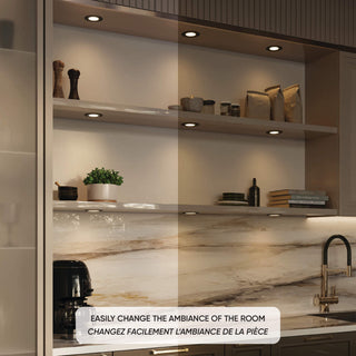 Push Puck Recessed in Satin Nickel