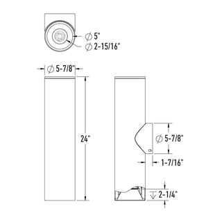 Pillar Wall Sconce in Black
