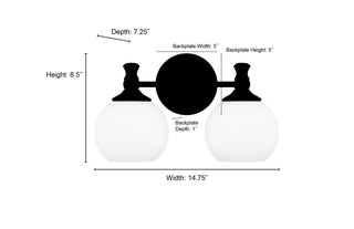 Orlisse Two Light Vanity in Brushed Nickel