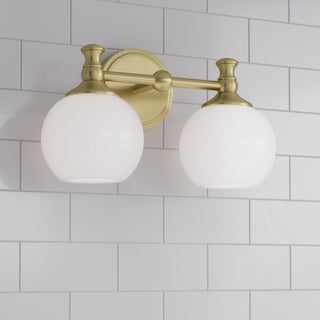 Orlisse Two Light Vanity in Vintage Brass