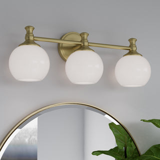 Orlisse Three Light Vanity in Vintage Brass