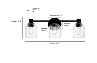 Vessair Three Light Vanity in Matte Black