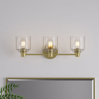 Vessair Three Light Vanity in Vintage Brass