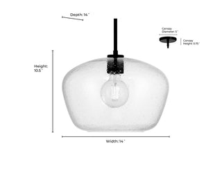 Pomari One Light Pendant in Matte Black