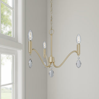 Aureline Three Light Chandelier in Aged Silver