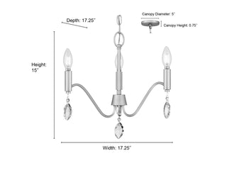 Aureline Three Light Chandelier in Aged Silver