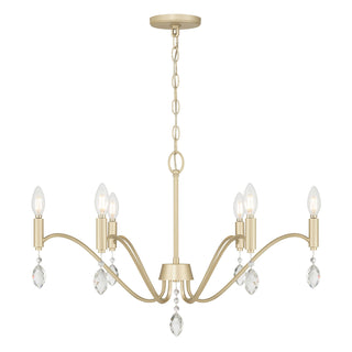 Aureline Six Light Chandelier in Aged Silver