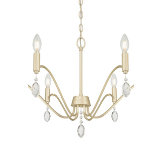 Aureline Six Light Chandelier in Aged Silver