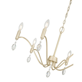Aureline Six Light Chandelier in Aged Silver
