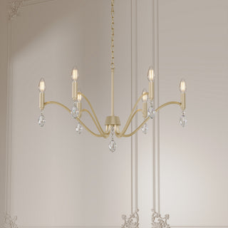 Aureline Six Light Chandelier in Aged Silver