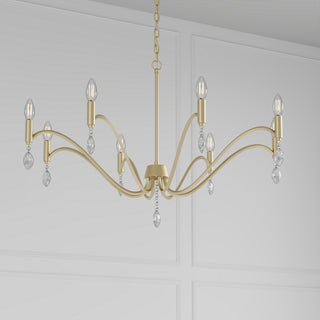 Aureline Eight Light Chandelier in Aged Silver