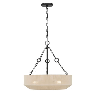 Tresselle Three Light Pendant in Matte Black
