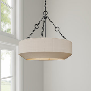 Tresselle Three Light Pendant in Matte Black