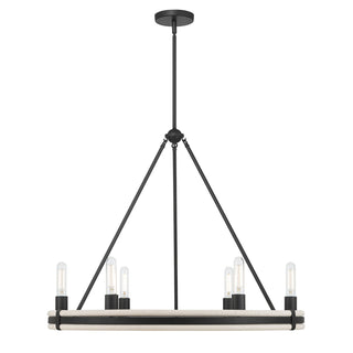 Rovessa Six Light Chandelier in Matte Black