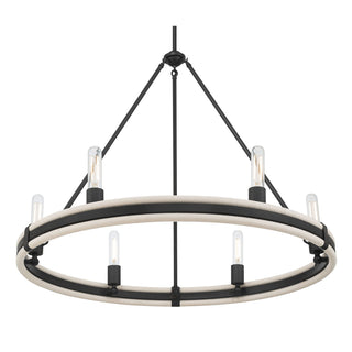 Rovessa Six Light Chandelier in Matte Black