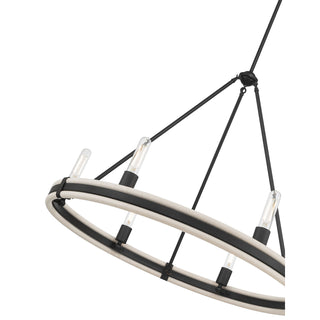 Rovessa Six Light Chandelier in Matte Black