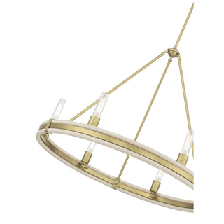 Rovessa Six Light Chandelier in Vintage Brass