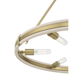 Rovessa Six Light Chandelier in Vintage Brass