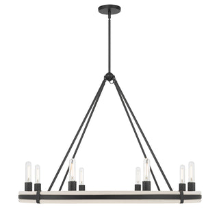 Rovessa Eight Light Chandelier in Matte Black