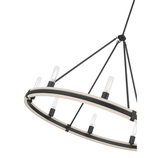Rovessa Eight Light Chandelier in Matte Black