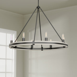 Rovessa Eight Light Chandelier in Matte Black
