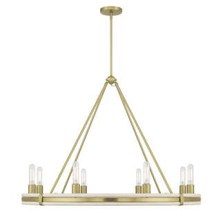 Rovessa Six Light Chandelier in Vintage Brass