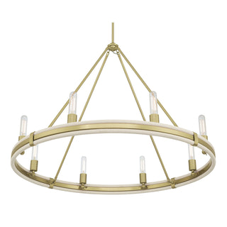 Rovessa Six Light Chandelier in Vintage Brass