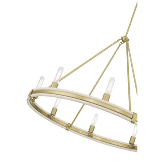 Rovessa Six Light Chandelier in Vintage Brass
