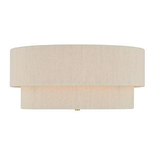 Helbert Four Light Flush Mount in Vintage Brass