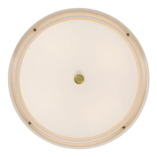 Helbert Four Light Flush Mount in Vintage Brass
