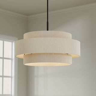 Helbert Six Light Pendant in Matte Black