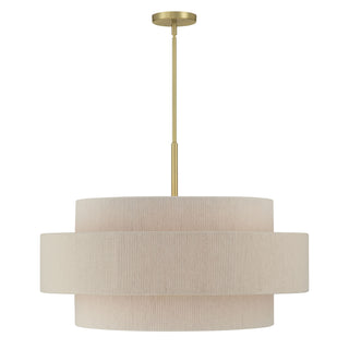 Helbert Six Light Pendant in Vintage Brass